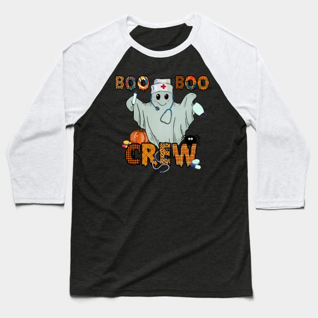 Boo Boo Crew Nurse Ghost Halloween Baseball T-Shirt by teali